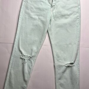 Pilcro and the Letterpress Light Green Straight Leg Jeans